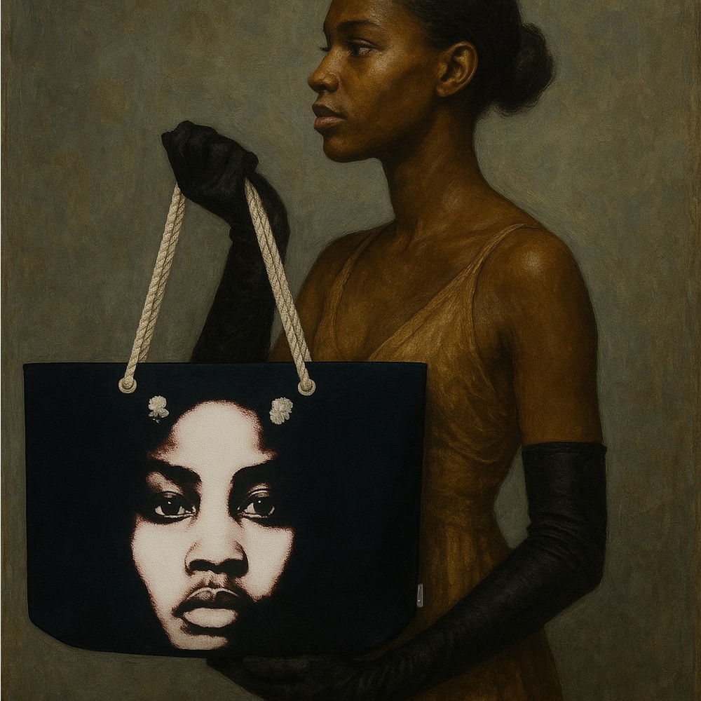 Elegant Black Canvas Tote Bag with Spacious Interior and Durable Straps